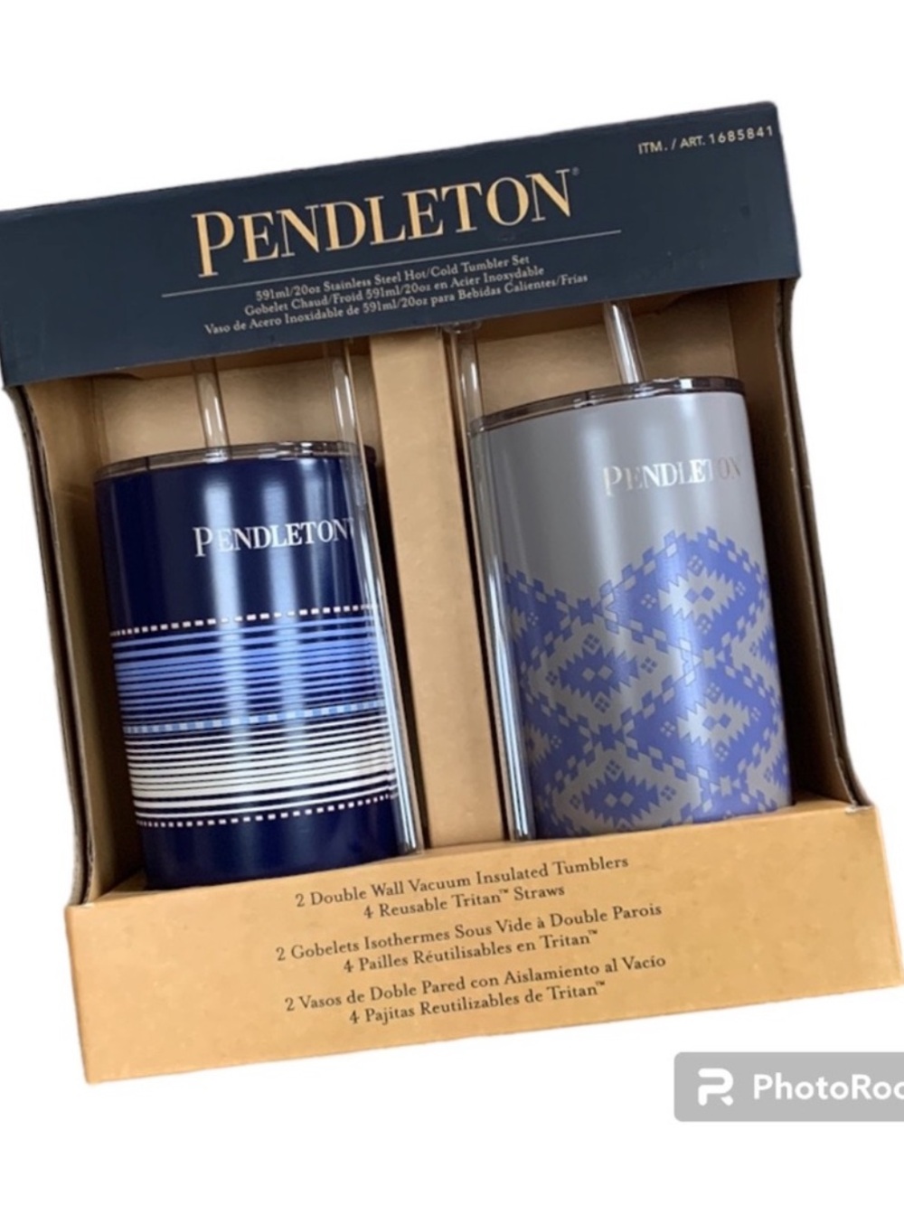 Pendleton Gift Boxed 2 Pack Printed Stainless Steel Tumblers Set